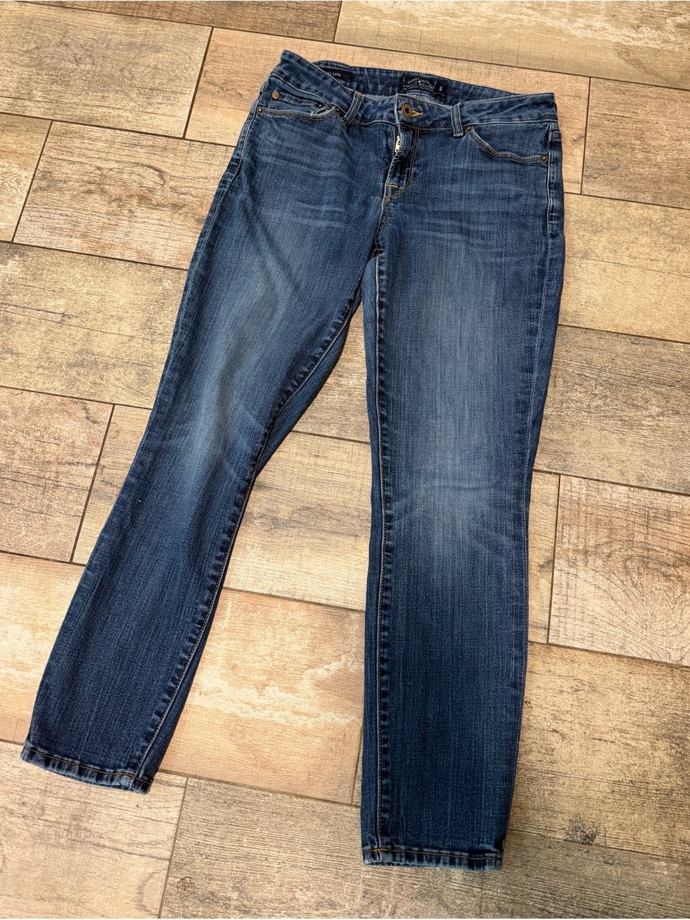 Lucky Brand Dark Blue Cropped Straight Jeans 4/27 Lolita Capri 78% Cotton